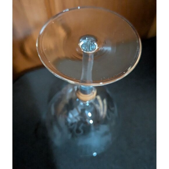 Etched Columbine Floral Champagne Glass Vintage Stemware 6" Replacement Vintage - Picture 11 of 16